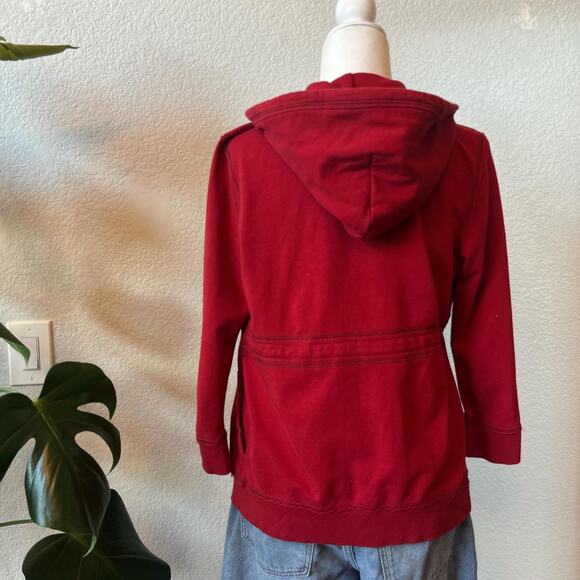 RARE ARCHIVE cherry red A&F cinched waist zip up - Picture 4 of 8